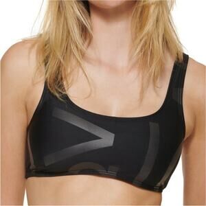 Calvin Klein Bikini Top SZ Medium NWT Sporty Logo Black Athleisure Swim Athletic